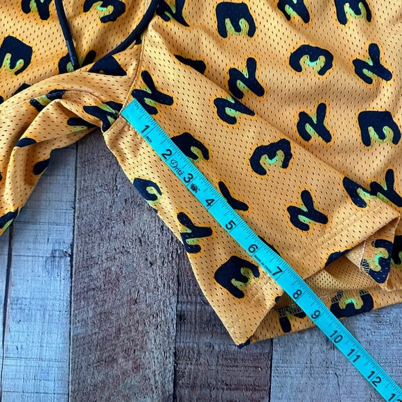 Air Jordan Brand Mens Size Small Yellow & Black Cheetah Animal Print Mesh Shorts - Picture 4 of 7